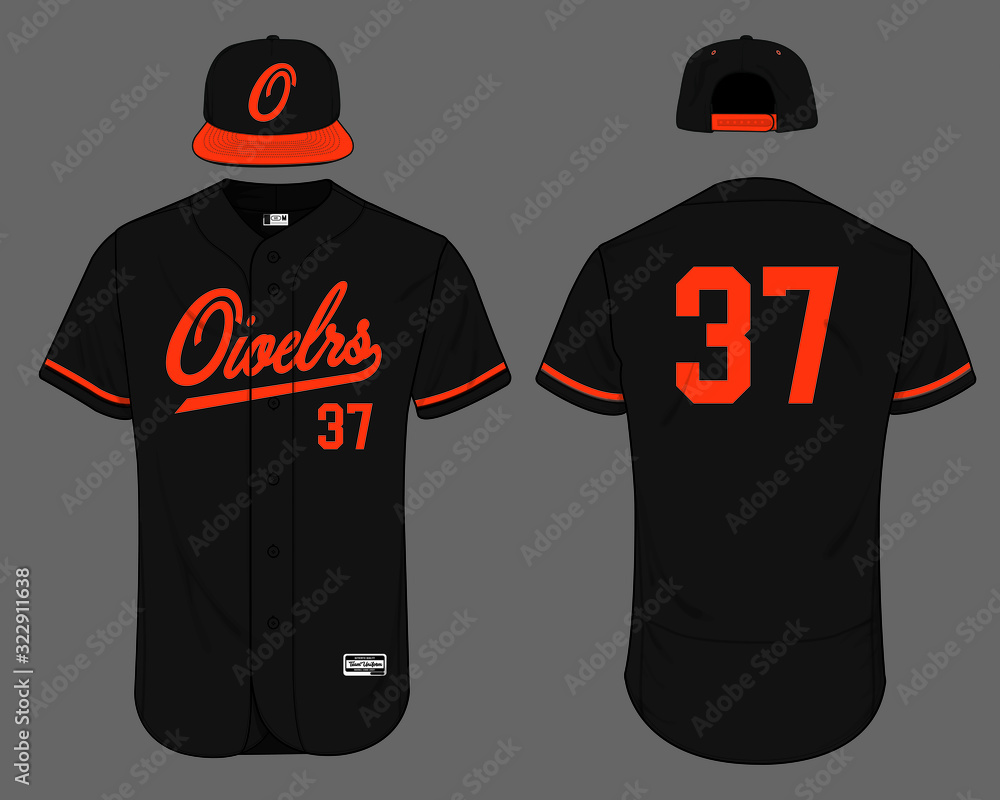 Baseball Jersey Uniform Template Mockup Vector Stock Vector