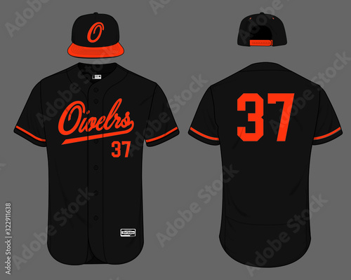 Baseball jersey uniform template mockup vector