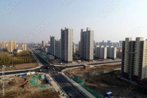 Urban Architectural Scenery, aerial photograph, China