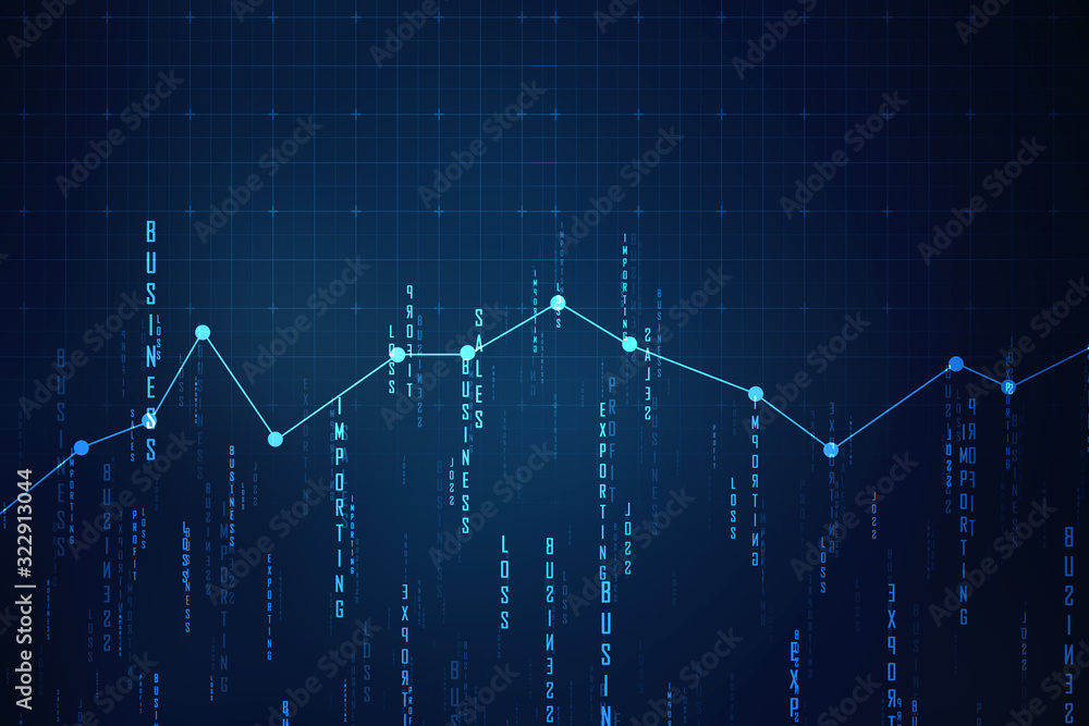 2d rendering Stock market online business concept. business Graph 2d rendering Stock market online business concept. business Graph