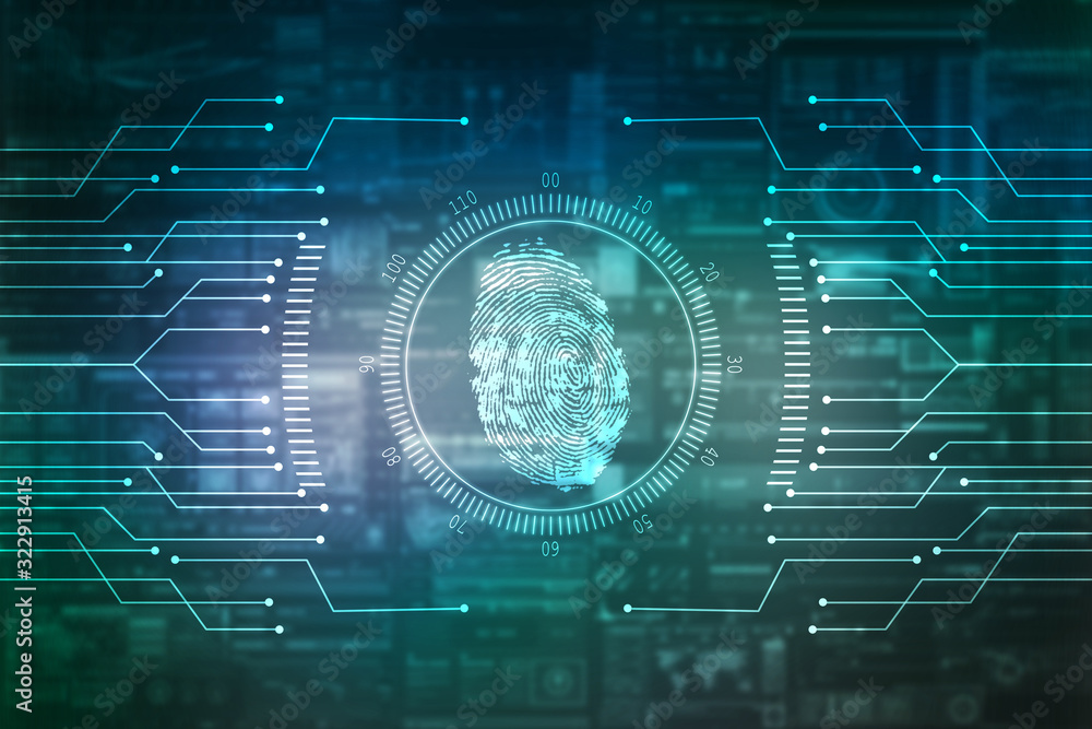 Fingerprint Scanning Technology Concept 2d Illustration Fingerprint Scanning Technology Concept 2d Illustration