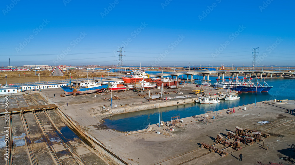 Architectural Scenery around Ark Shipyard, Luannan County, Hebei Province, China