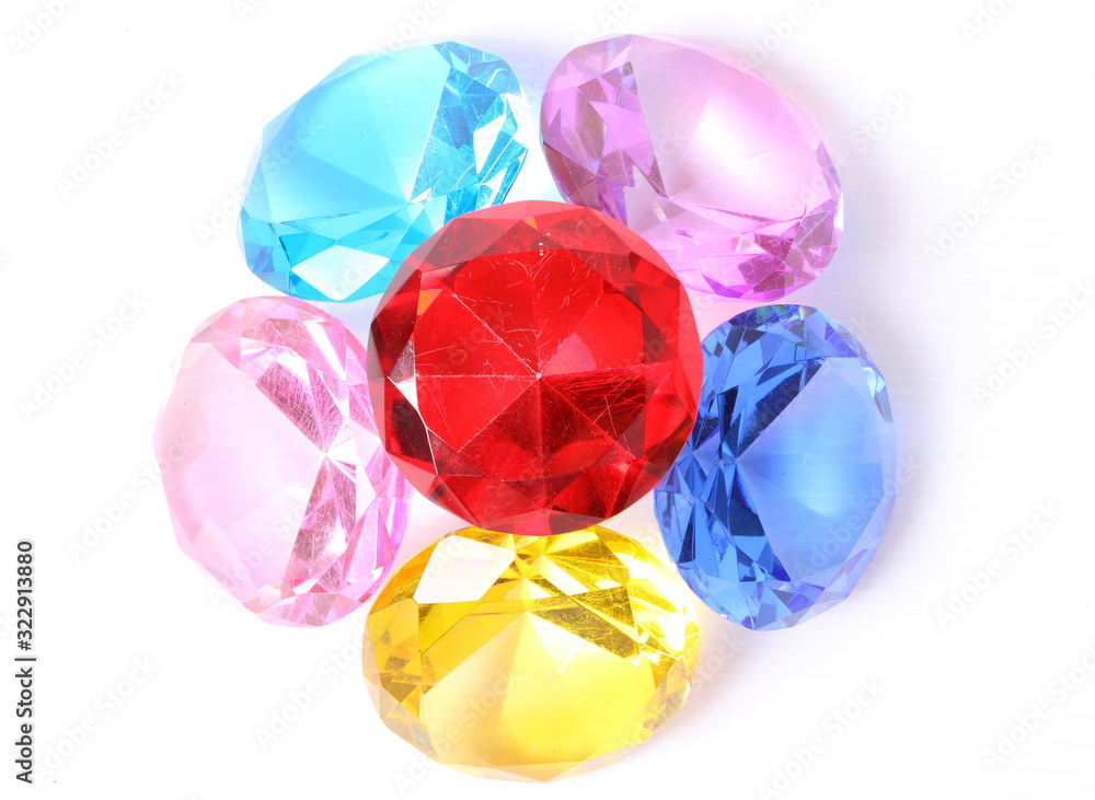 Colorful diamonds on white background Colorful diamonds on white background
