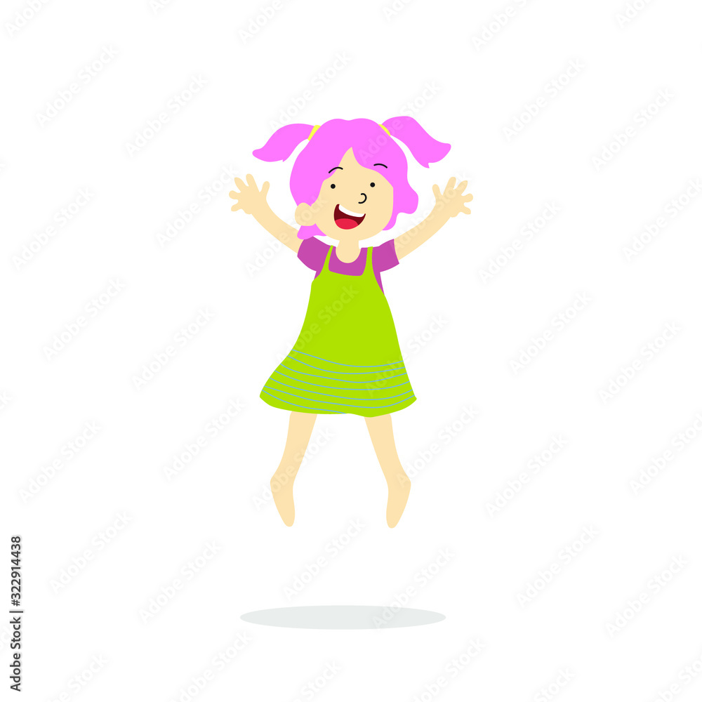 Vector Illustration Of Happy Children Isolated Vector Illustration Of Happy Children Isolated