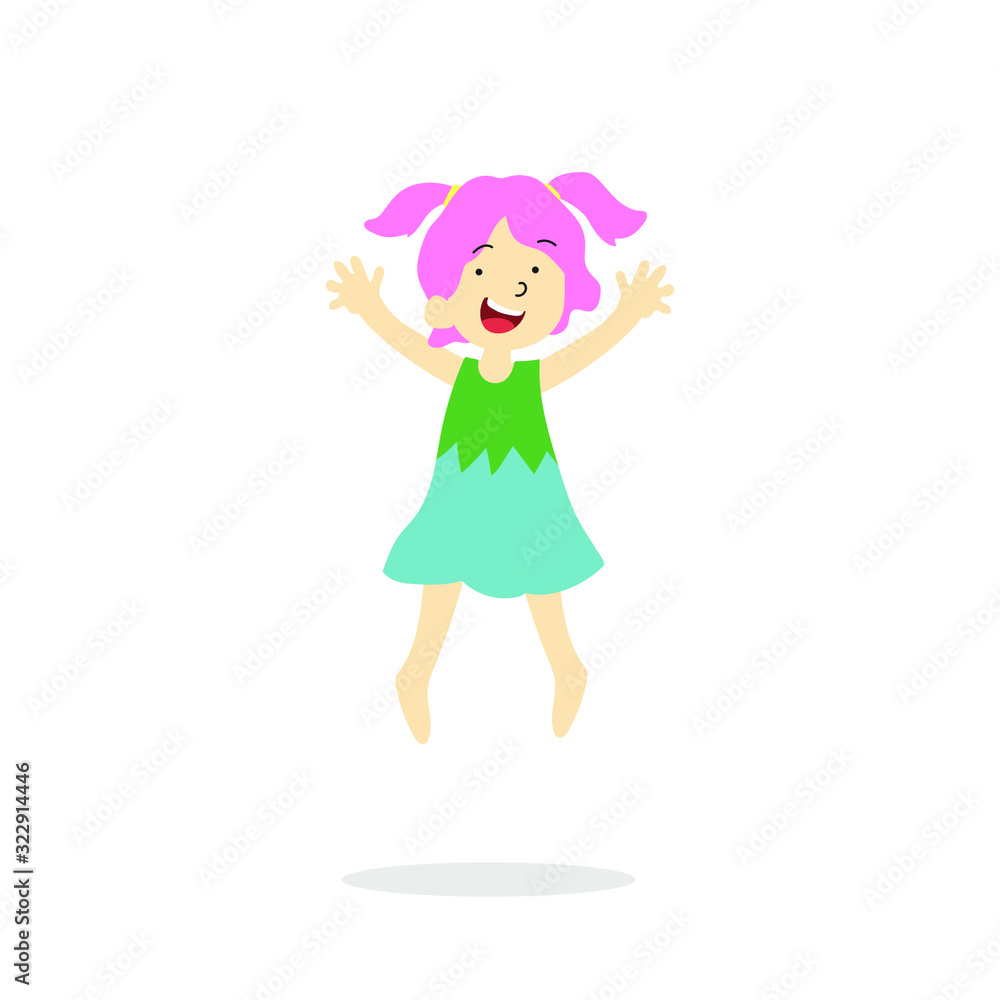 Vector Illustration Of Happy Children Isolated Vector Illustration Of Happy Children Isolated