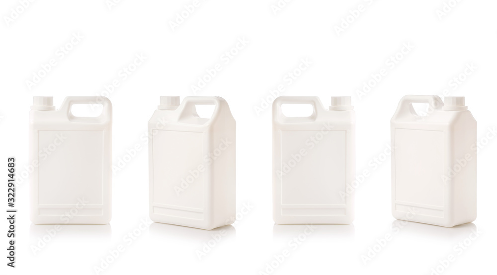 Blank white plastic bottle container. Studio shot isolated on white Blank white plastic bottle container. Studio shot isolated on white