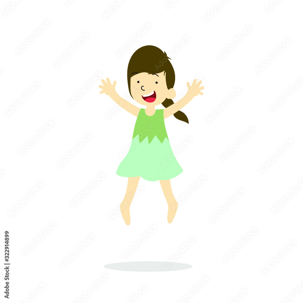Vector Illustration Of Happy Children Isolated