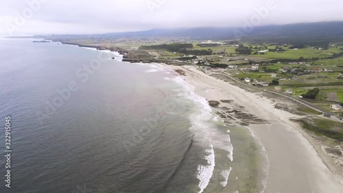 Aerial view in long beach of Arealonga near of Cathedrals Beach. Lugo,Galicia photo