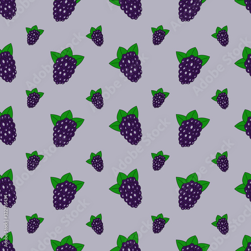 Seamless pattern with blackberries. Berry background. Vector illustration.