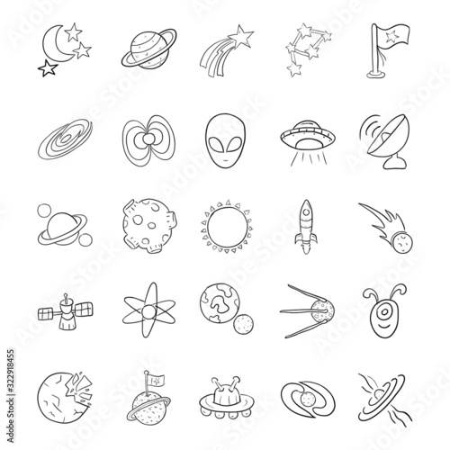 Compact Space Doodle Vectors Pack 