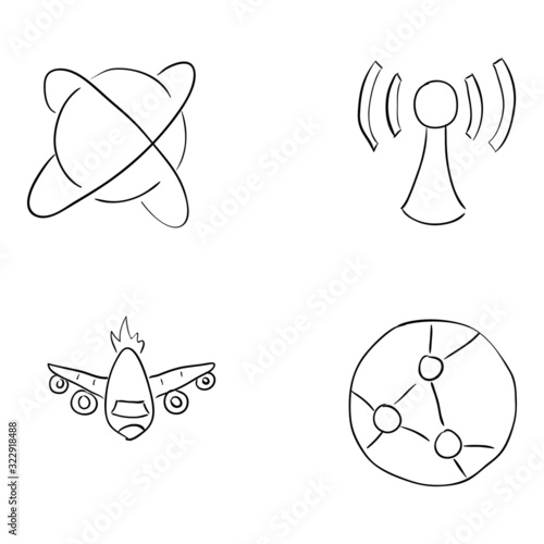 Compact Space and Science Doodle Vectors Pack 