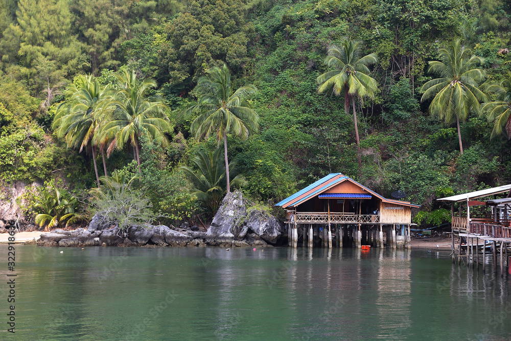 Fishing village at Ban Ao Kram , Chumphon province in Thailand. Fishing village at Ban Ao Kram , Chumphon province in Thailand.