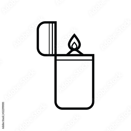 Fire lighter outline icon vector illustration