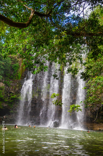 Fototapeta Naklejka Na Ścianę i Meble -  Beautiful waterfall Llanos de Cortez  in Liberia, Costa Rica.