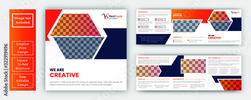 Corporate square trifold brochure template