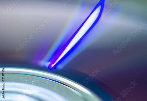 color surface of a compact disc macro close up
