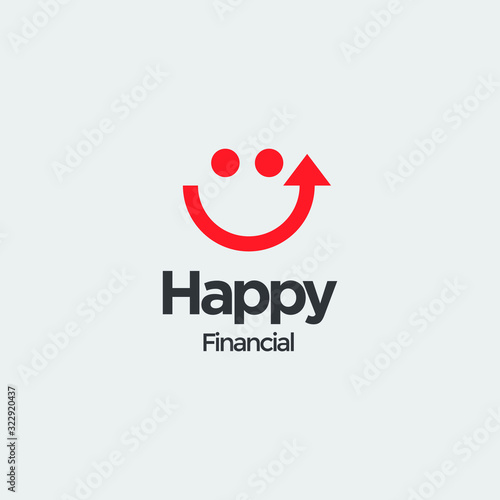 smile icon for happy financial logo