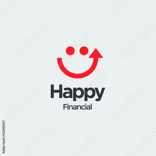smile icon for happy financial logo