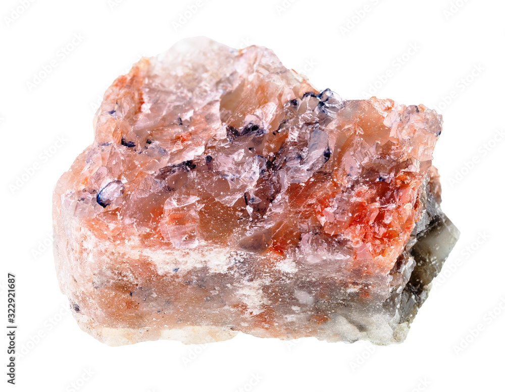 rough rock salt (halite) cutout on white