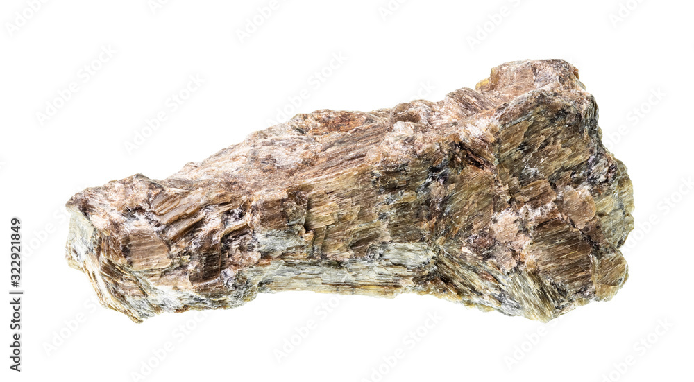 unpolished bronzite (enstatite) rock cutout