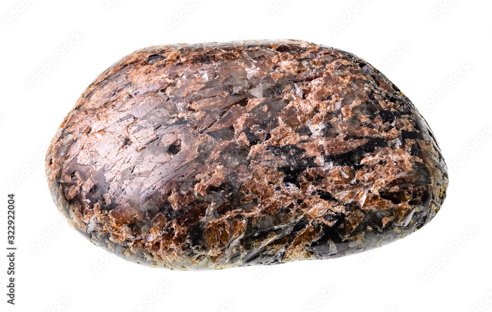tumbled titanite (sphene) stone cutout on white tumbled titanite (sphene) stone cutout on white