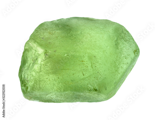 rough olivine (peridot, chrysolite) crystal cutout photo