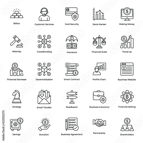 Business Insurance Line Icons Pack 