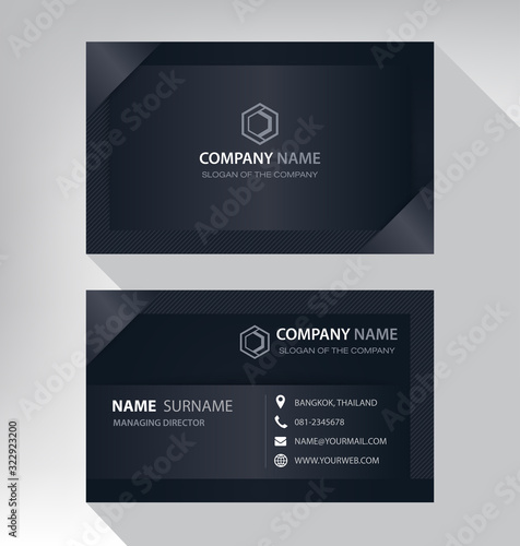 Business card in modern style black gray white