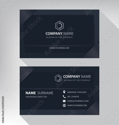 Business card in modern style black gray white