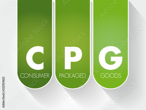 CPG - Consumer Packaged Goods acronym, business concept background