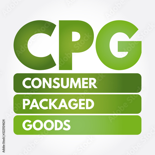 CPG - Consumer Packaged Goods acronym, business concept background