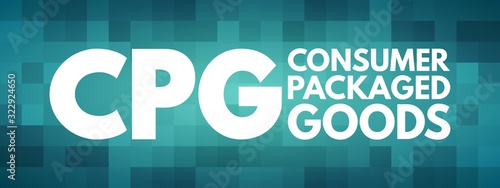 CPG - Consumer Packaged Goods acronym, business concept background