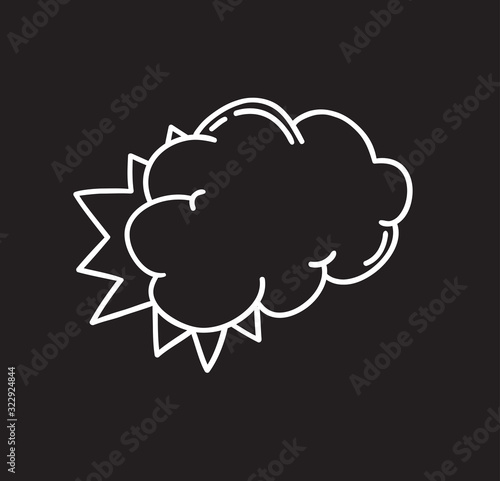 Hand drawn speech bubble explosion. Pop art design object. Comic book doodle element for dialog. Cartoon style vector collection