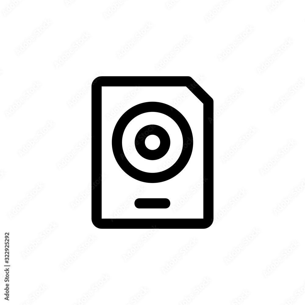 disc file icon. Perfect for application, web, logo and presentation template. icon design line style disc file icon. Perfect for application, web, logo and presentation template. icon design line style