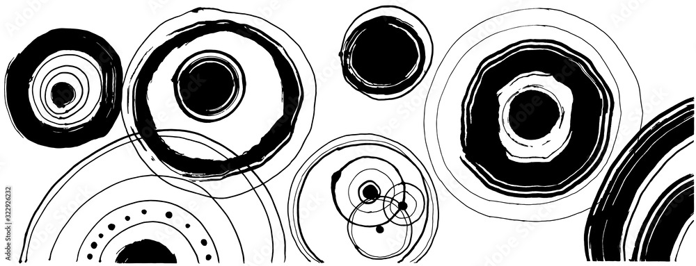 円 波紋 毛筆イラスト 墨アート Stock Vector Adobe Stock