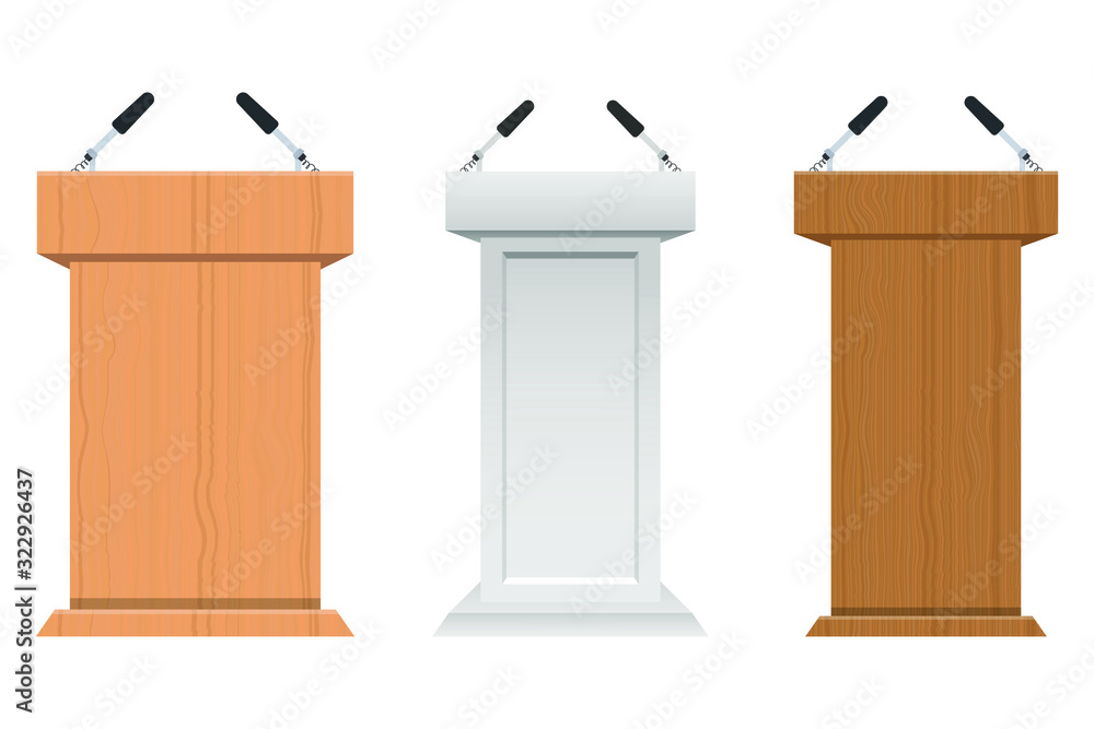 Realistic pulpit vector design illustration isolated on white background - obrazy, fototapety, plakaty 