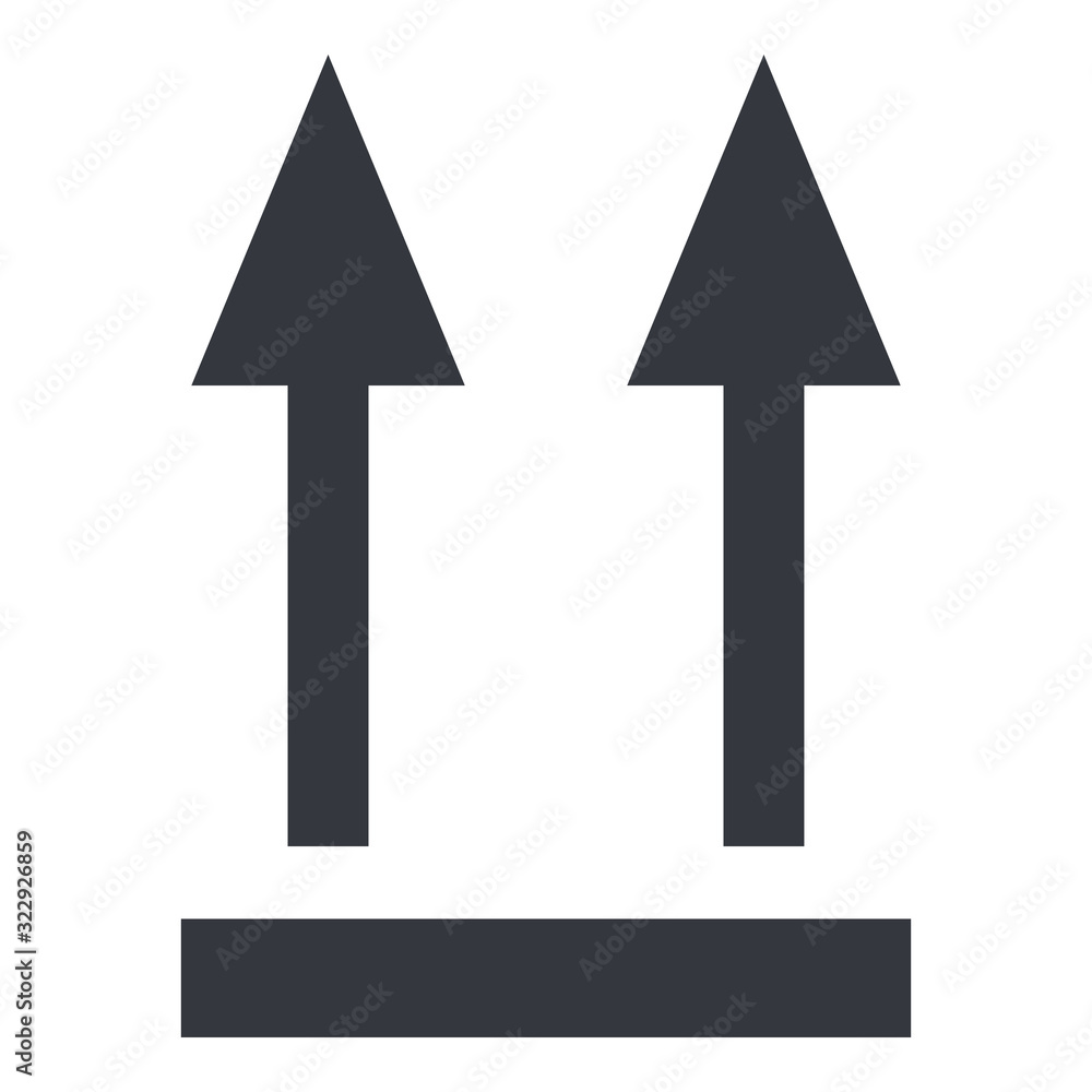 Vector Black Icon - Two Arrows Point Up. Vector Black Icon - Two Arrows Point Up.