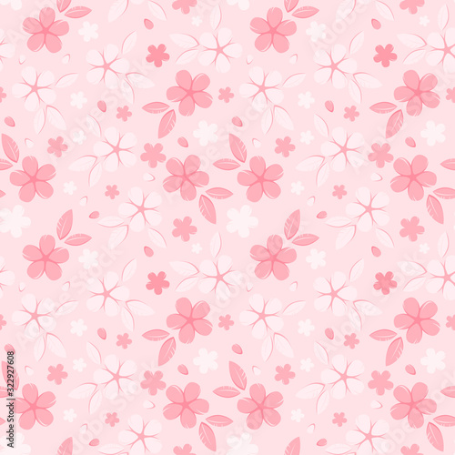 Seamless pattern with cute floral  flowers background. Vector illustration.