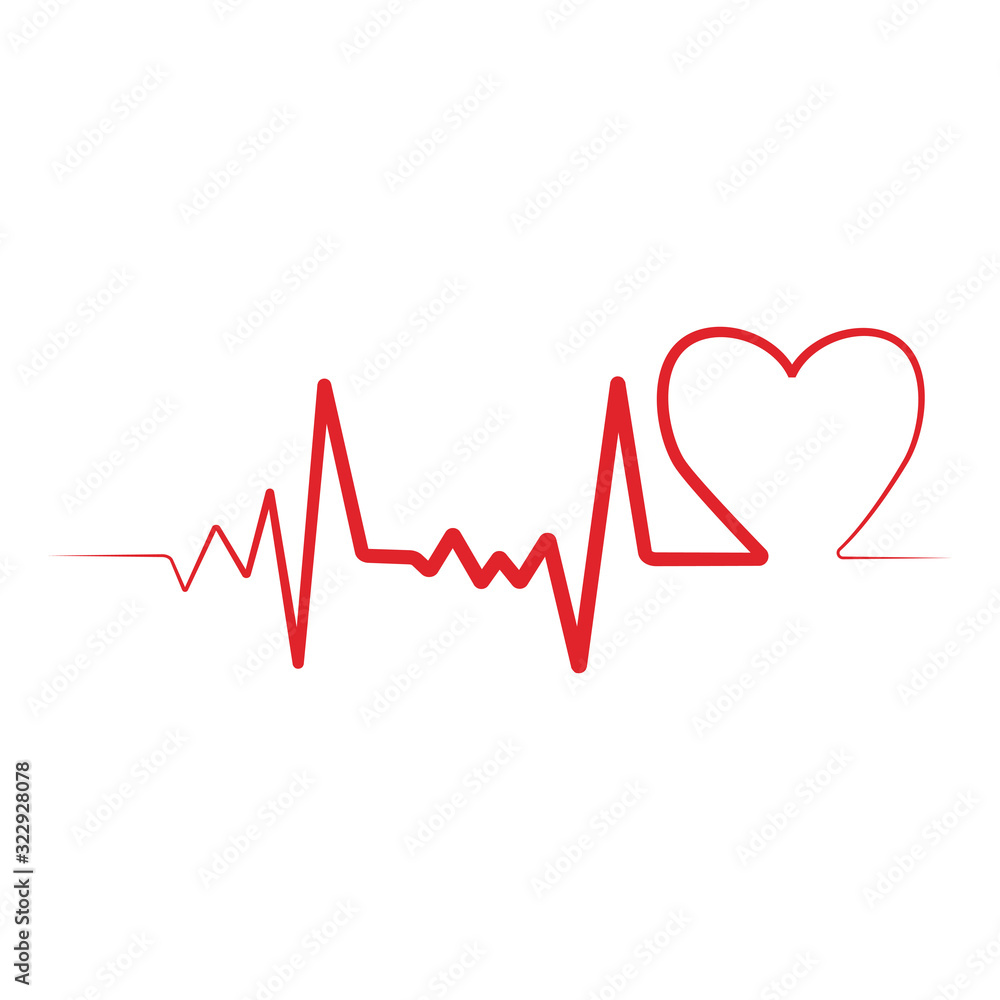 heart pulse Logo Template vector symbol