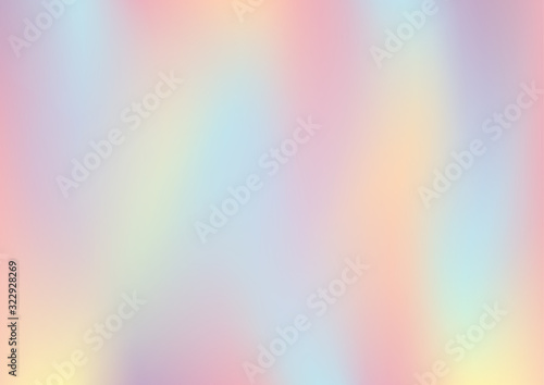 Holographic foil, pastel gradient abstract background. Vector illustration.