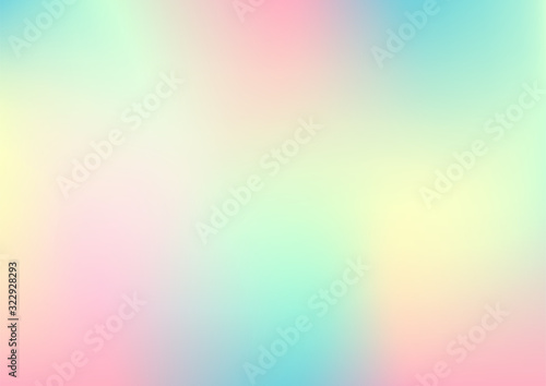 Holographic foil, pastel gradient abstract background. Vector illustration.