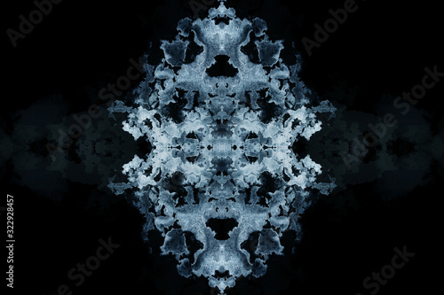 abstract black splashes on black watercolor paper. monochrome image.