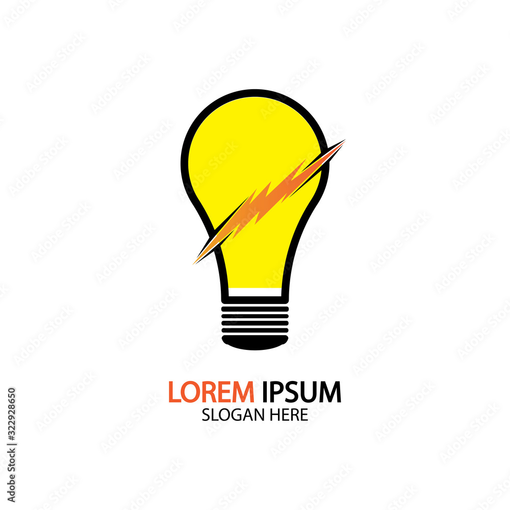 Electric bulb logo and icon Vector design Template. Electric bulb logo and icon Vector design Template.