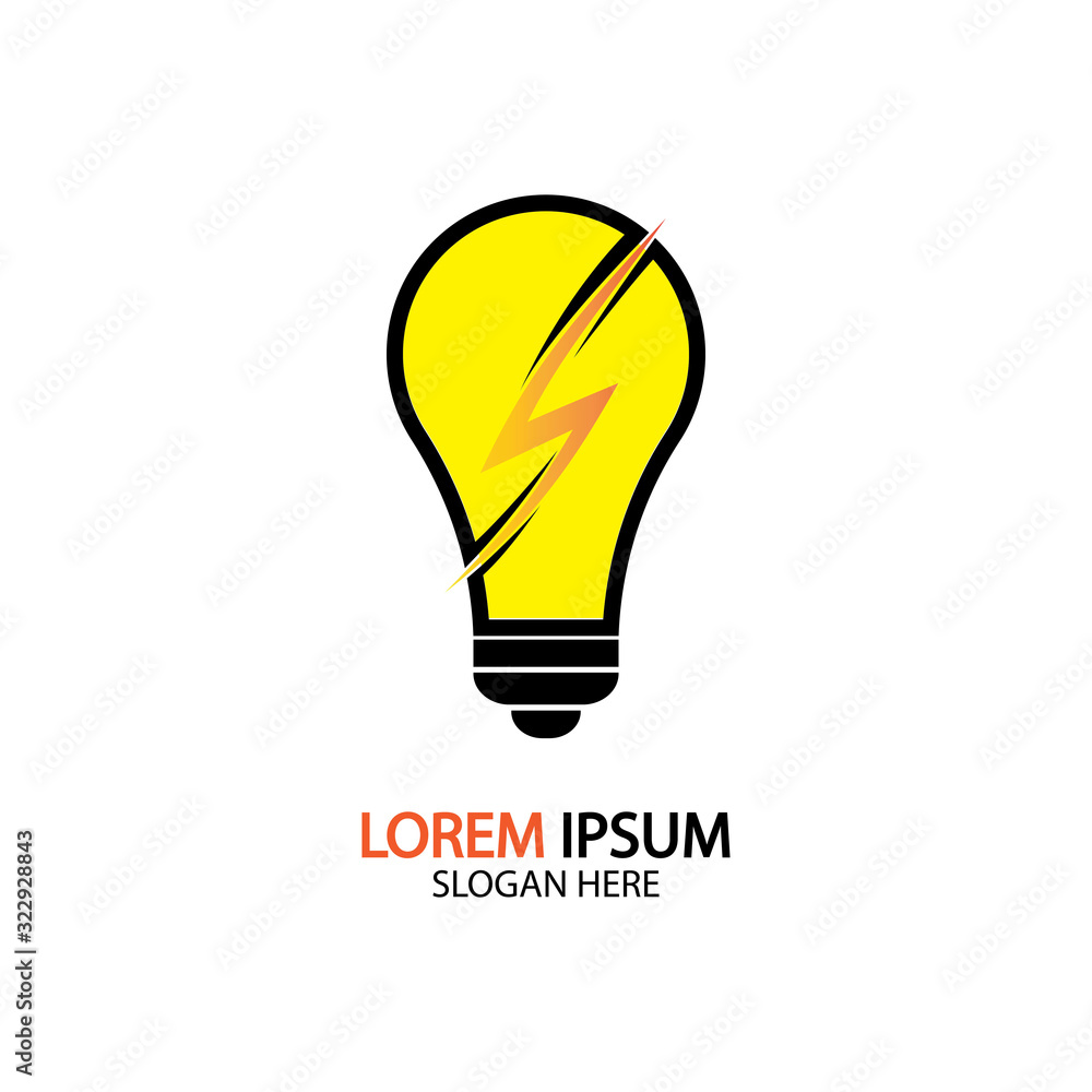 Electric bulb logo and icon Vector design Template. Electric bulb logo and icon Vector design Template.