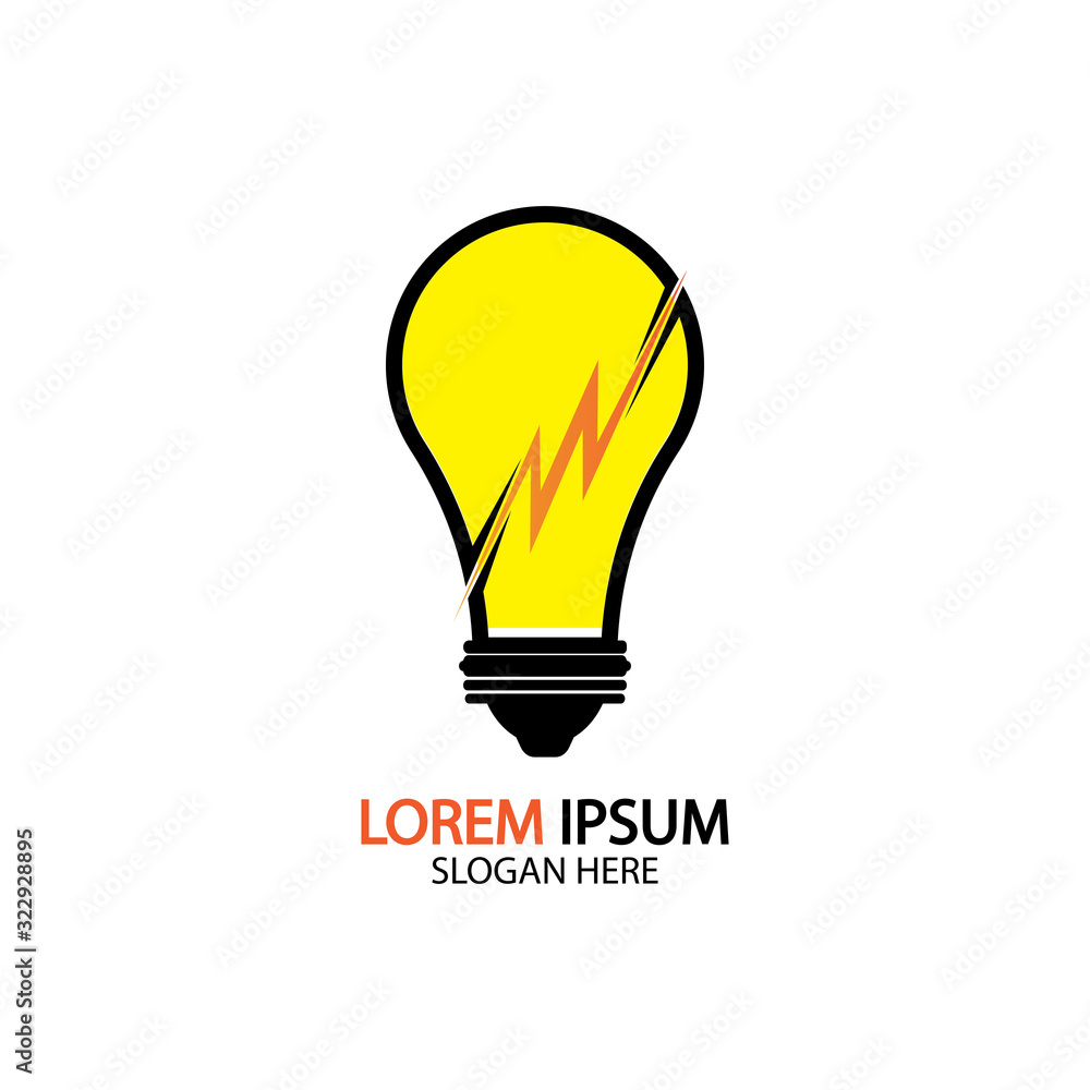 Electric bulb logo and icon Vector design Template. Electric bulb logo and icon Vector design Template.