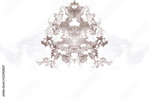 abstract black splashes on white watercolor paper. monochrome image.