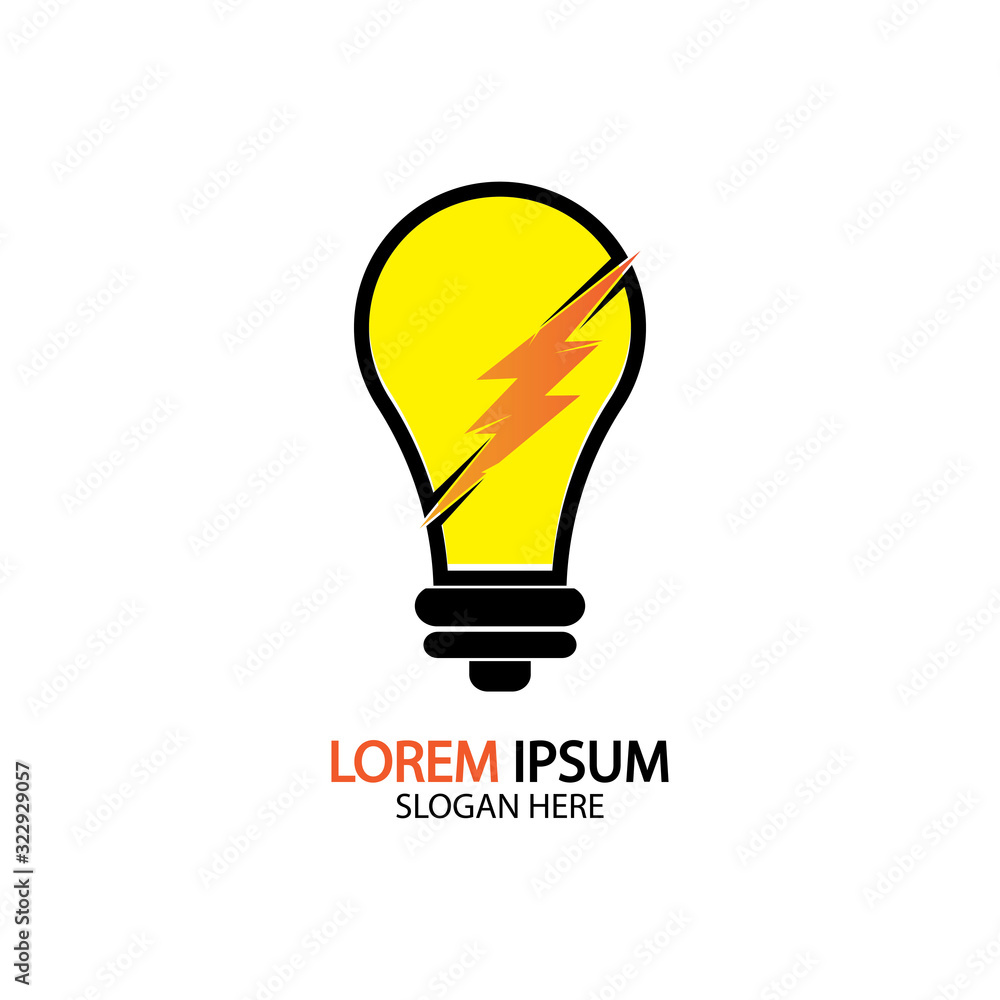 Electric bulb logo and icon Vector design Template. Electric bulb logo and icon Vector design Template.