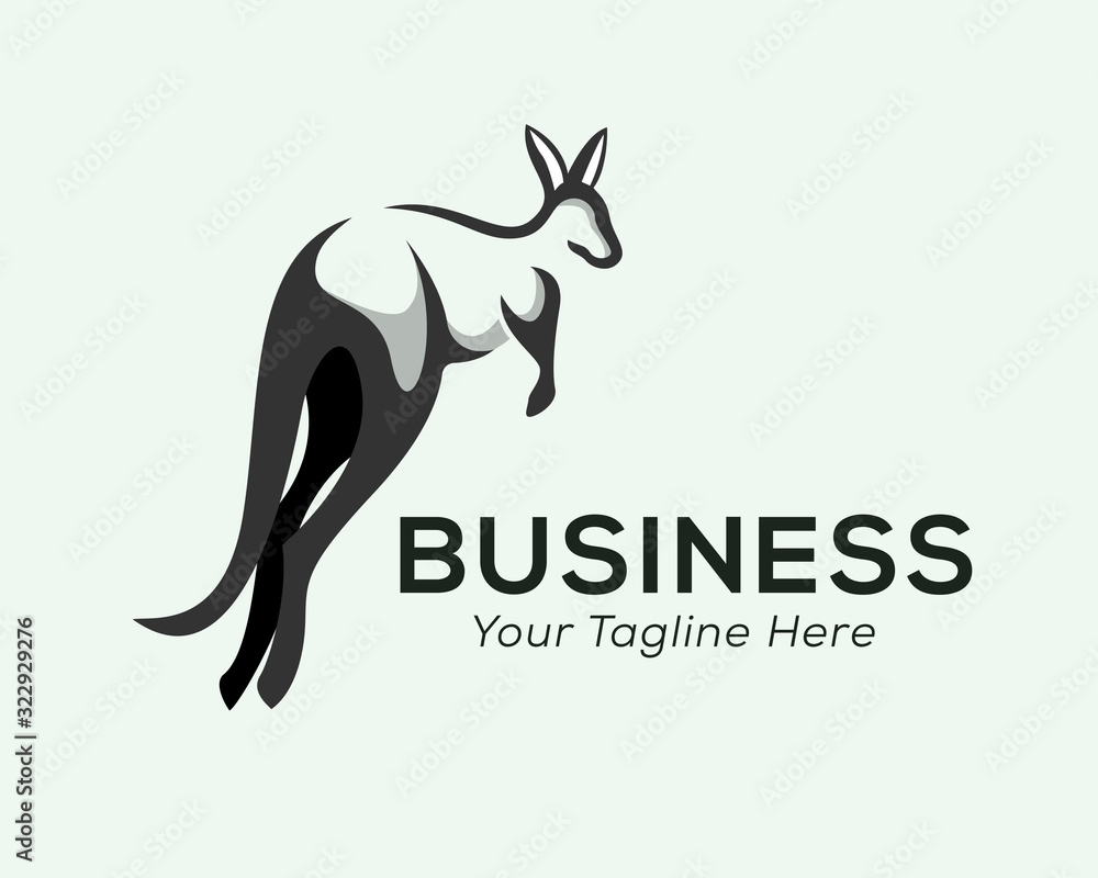 Naklejka Jump kangaroo drawing art logo design inspiration