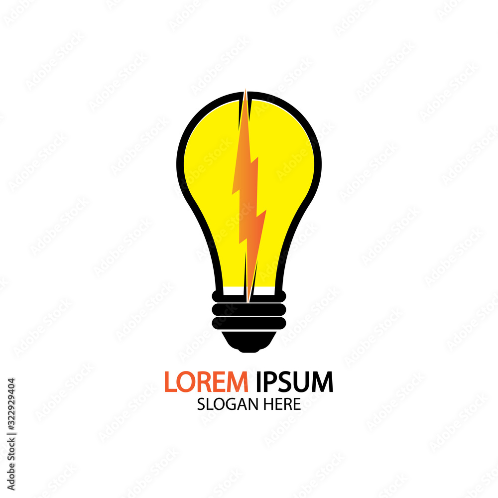 Electric bulb logo and icon Vector design Template. Electric bulb logo and icon Vector design Template.
