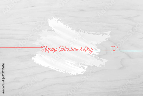 Wooden texture lettering red thread Happy Valentine's Day